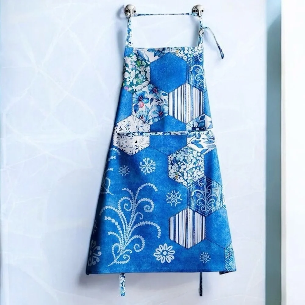 Maison d' Hermine 100% Cotton Apron Summer Blues Cooking Baking Kitchen Apron